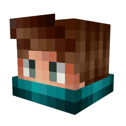 trysouping Minecraft avatar head, 3D render