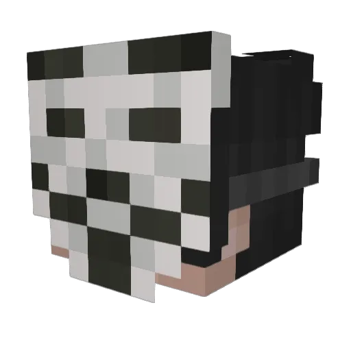 trzaskownica Minecraft avatar head, 3D render