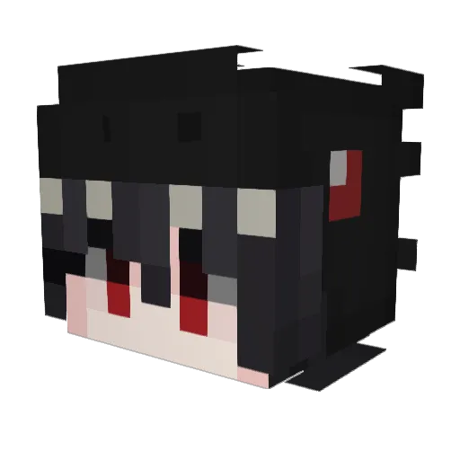 tsuDNYM Minecraft avatar head, 3D render