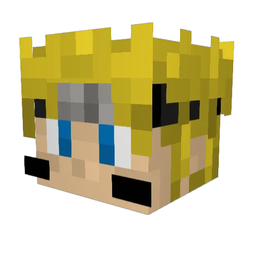 tsuarin Minecraft avatar head, 3D render