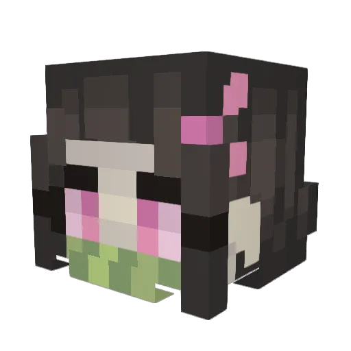 tsubakichann Minecraft avatar head, 3D render