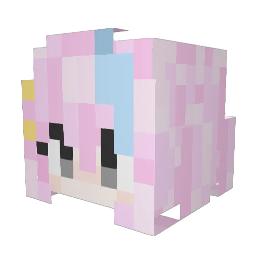 tsuiraku Minecraft avatar head, 3D render
