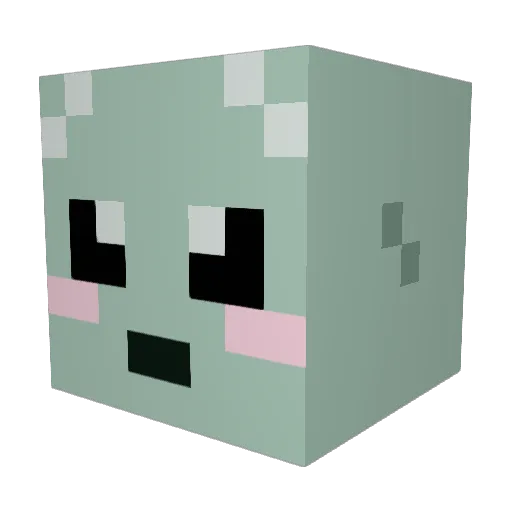 tsukibukii Minecraft avatar head, 3D render