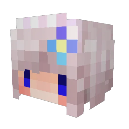 tsukimi3 Minecraft avatar head, 3D render