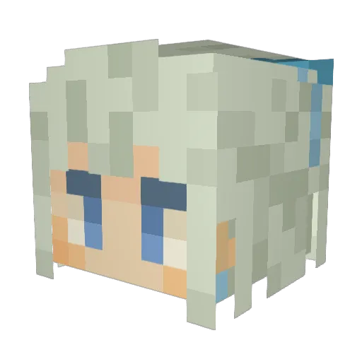 tsukishigure Minecraft avatar head, 3D render
