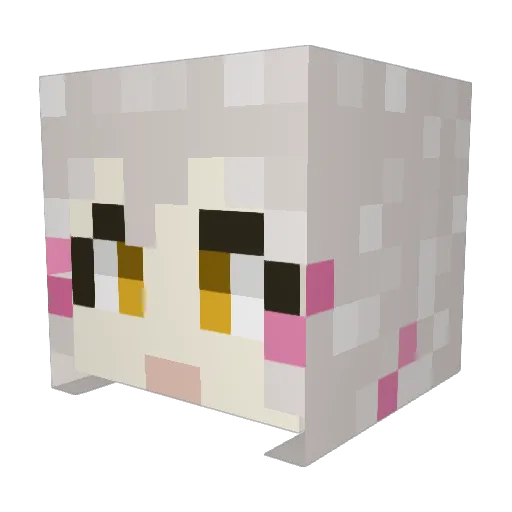 tsukishiro_046 Minecraft avatar head, 3D render