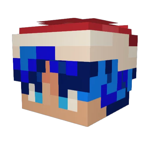 tsukiutau Minecraft avatar head, 3D render