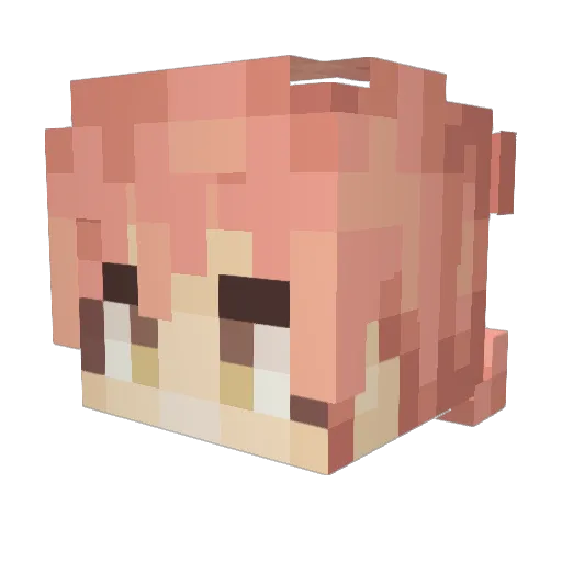 tsumuno Minecraft avatar head, 3D render