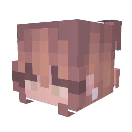 tsunderin Minecraft avatar head, 3D render