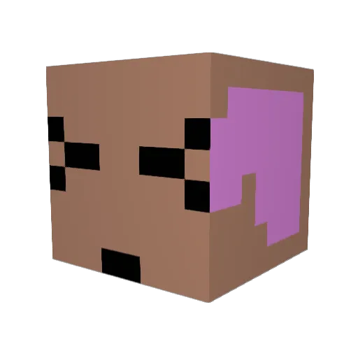 tsutetsute Minecraft avatar head, 3D render
