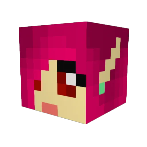 tsypink Minecraft avatar head, 3D render