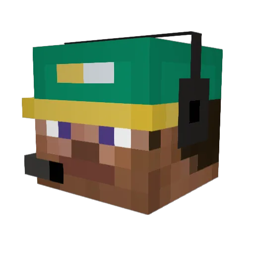 ttem1 Minecraft avatar head, 3D render