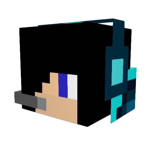 tthedark Minecraft avatar head, 3D render