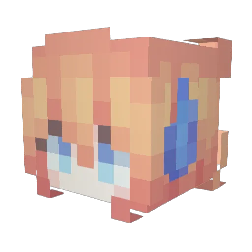 ttt66q Minecraft avatar head, 3D render