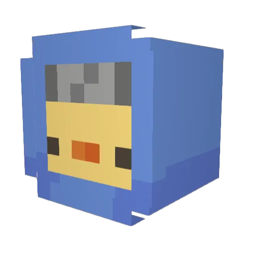ttvAxzul Minecraft avatar head, 3D render