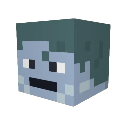 ttvTtELOT Minecraft avatar head, 3D render