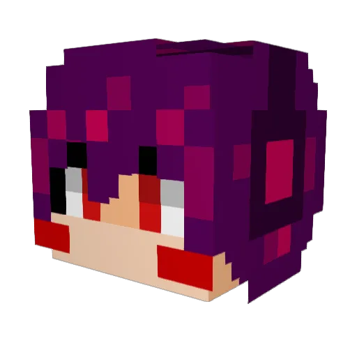 tu_be Minecraft avatar head, 3D render