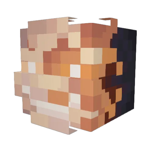 tuffaozzie Minecraft avatar head, 3D render