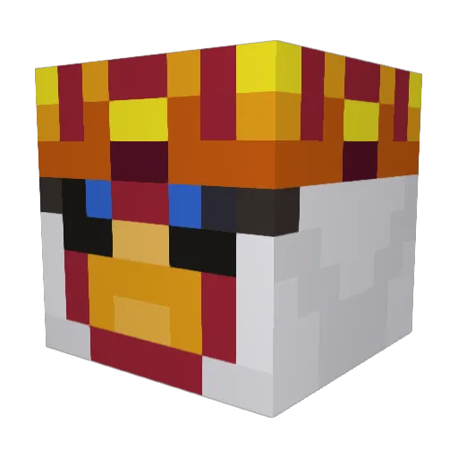 tugalliko Minecraft avatar head, 3D render