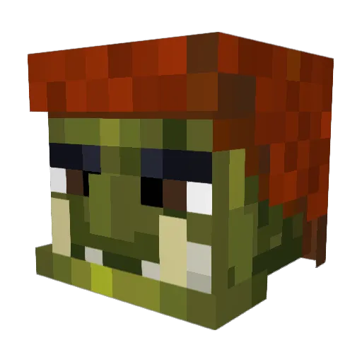 tugboet Minecraft avatar head, 3D render