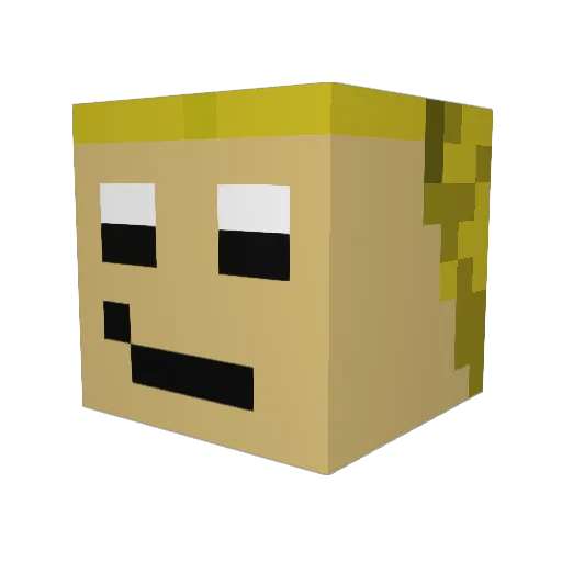 tuggernuts Minecraft avatar head, 3D render