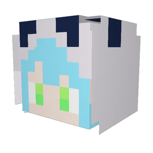 tuki_kun Minecraft avatar head, 3D render
