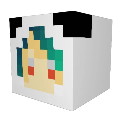 tuki_shima Minecraft avatar head, 3D render