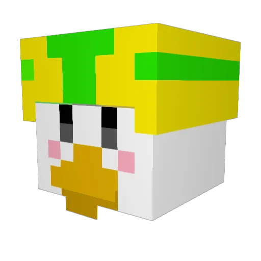 tukune_duck Minecraft avatar head, 3D render