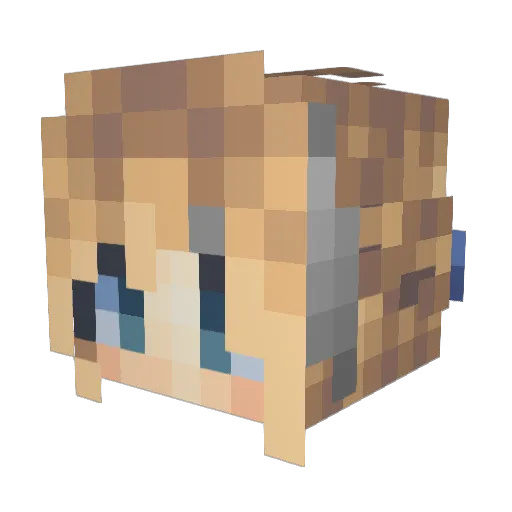 tulioSS Minecraft avatar head, 3D render