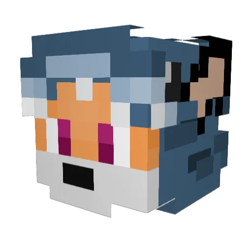 tumj Minecraft avatar head, 3D render
