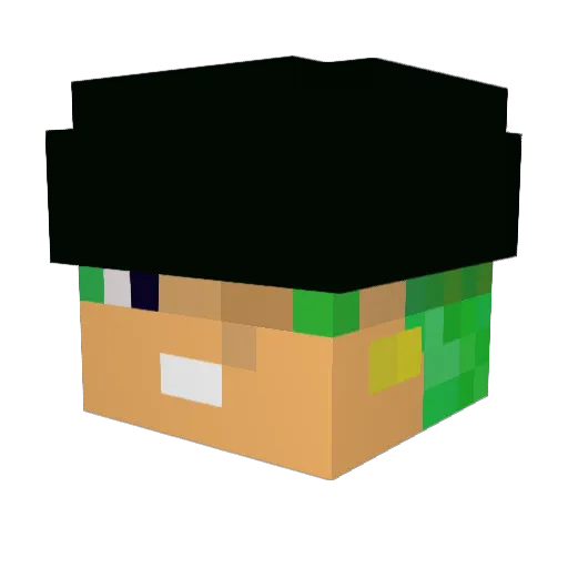 tunafox Minecraft avatar head, 3D render