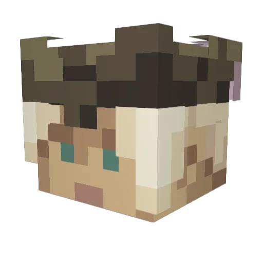 tungstenworm Minecraft avatar head, 3D render