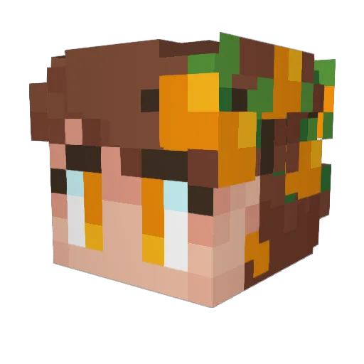 tuo_dehctilg Minecraft avatar head, 3D render