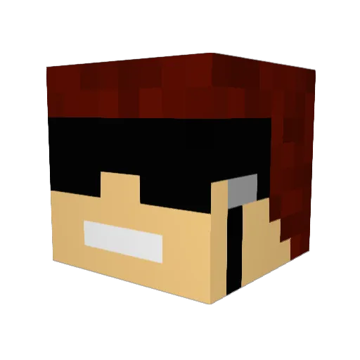 tuplauuno Minecraft avatar head, 3D render