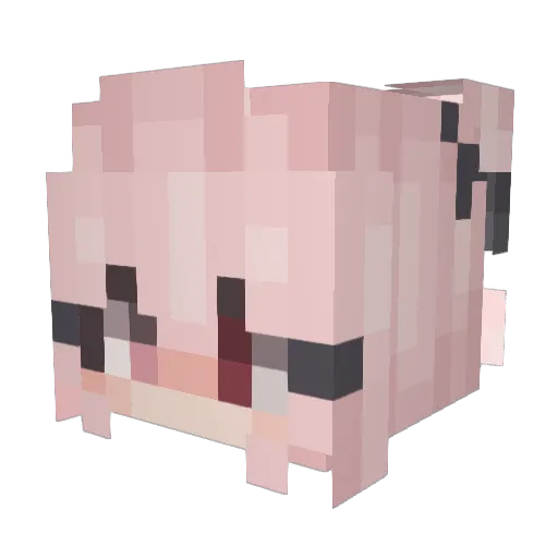 tuplip Minecraft avatar head, 3D render