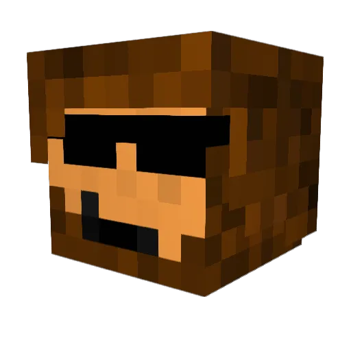 tupsujupsu Minecraft avatar head, 3D render