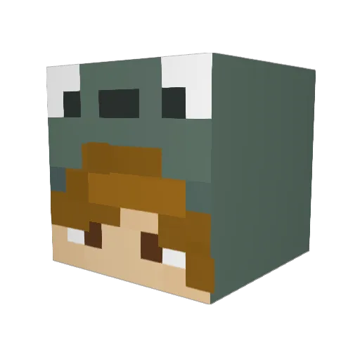 turn_burn Minecraft avatar head, 3D render