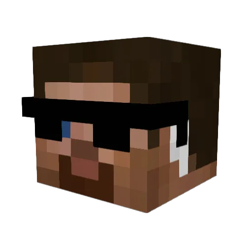 turntpapi Minecraft avatar head, 3D render