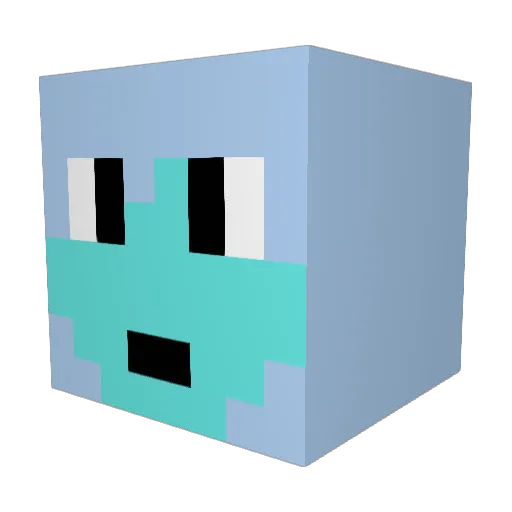 turquoise0_9 Minecraft avatar head, 3D render