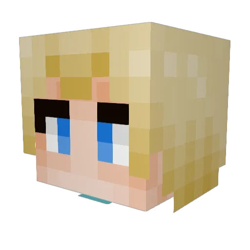turron Minecraft avatar head, 3D render