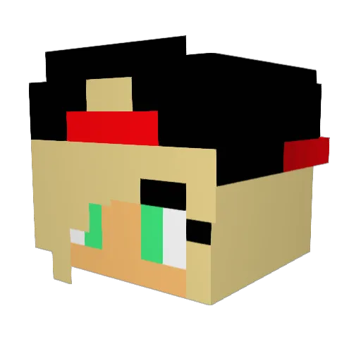 turtlebetty Minecraft avatar head, 3D render