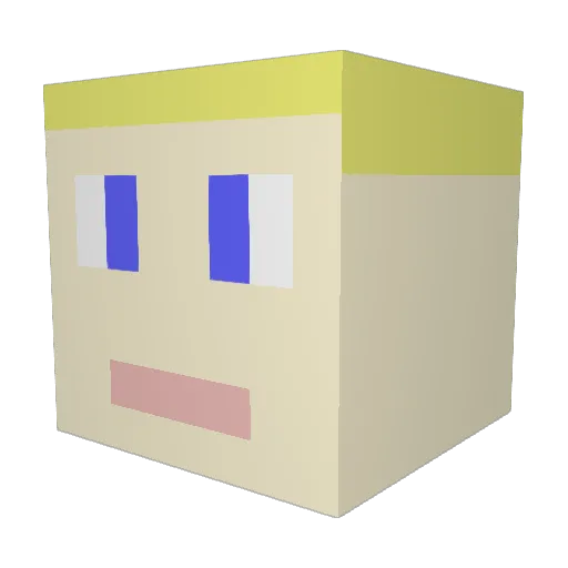 turtlevr124 Minecraft avatar head, 3D render