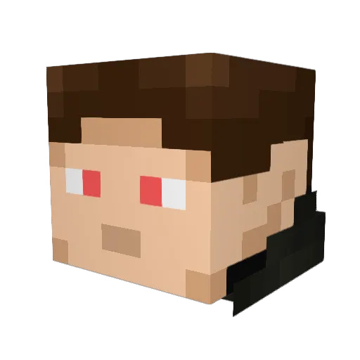 turtusik Minecraft avatar head, 3D render