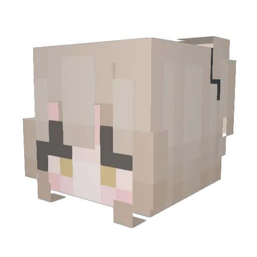 tuttychen Minecraft avatar head, 3D render