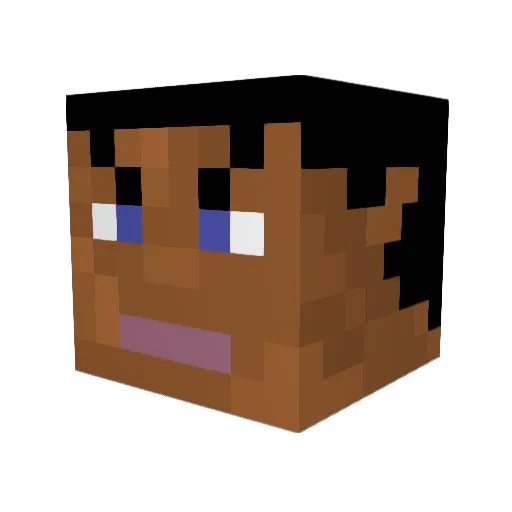 tuvoc Minecraft avatar head, 3D render