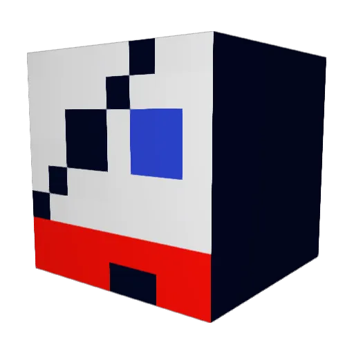 tuxend Minecraft avatar head, 3D render