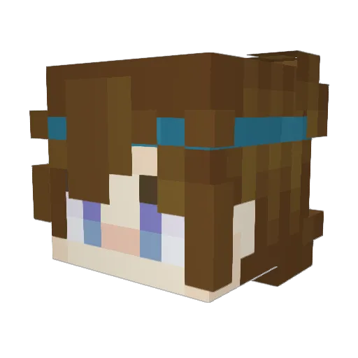 tvfuu Minecraft avatar head, 3D render