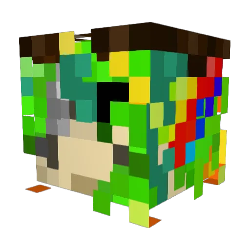 tvlichigo Minecraft avatar head, 3D render