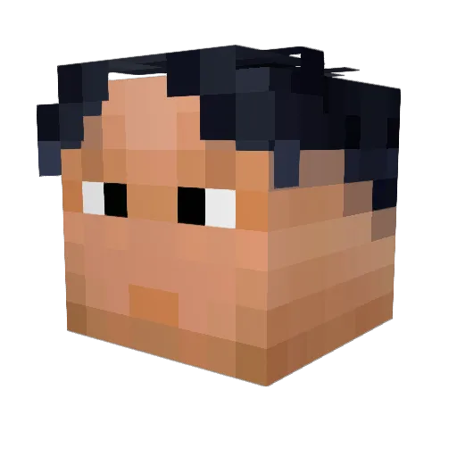 tvmoe Minecraft avatar head, 3D render