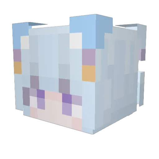 tw_200ms Minecraft avatar head, 3D render